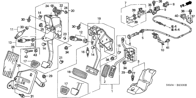 2002 Acura RSX Pedal Assembly, Accelerator Diagram for 17800-S6M-A01