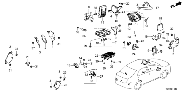 2021 Acura TLX ADS Unit Diagram for 39381-TGY-A02
