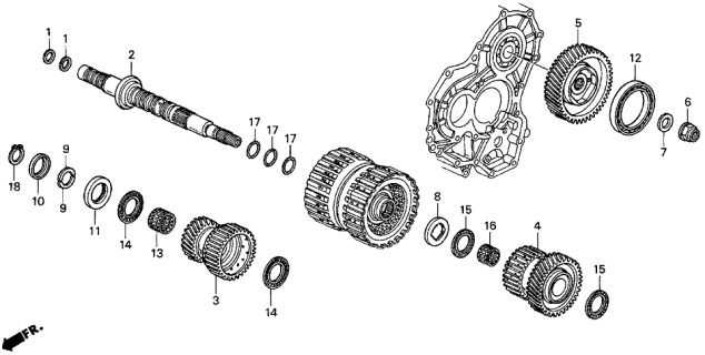 1997 Acura CL Washer, Thrust (37X55X4.95) Diagram for 90407-P6H-000