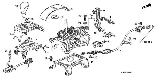 2005 Acura RL Select Lever Diagram