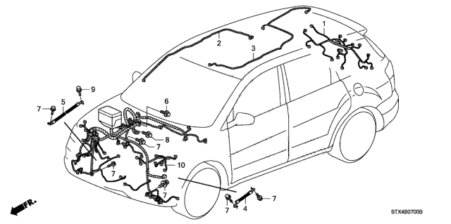 2009 Acura MDX Wire Harness, Rear Entertainment System Diagram for 32153-STX-A00
