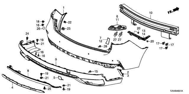 2018 Acura MDX Right Rear Spacer Diagram for 71593-TZ5-A00