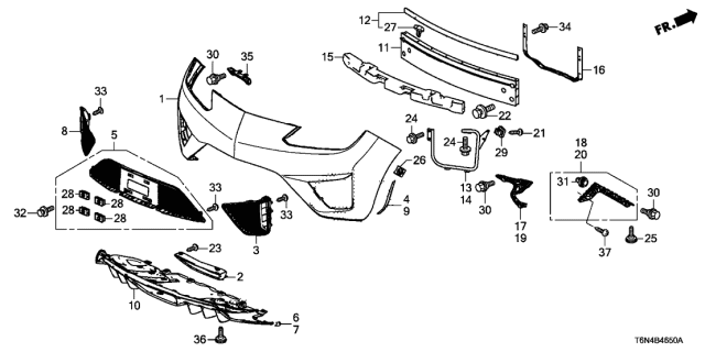 2020 Acura NSX Rear Bumper Diagram