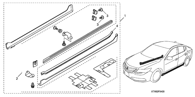 2020 Acura ILX Side Underbody Spoiler Diagram