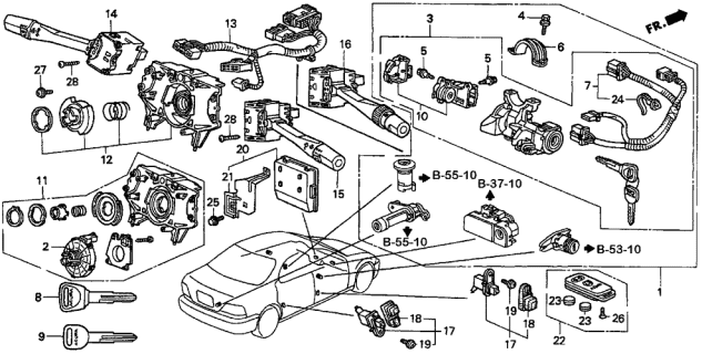 1997 Acura TL Screw, #Oh. (2-56) Diagram for 72159-SZ5-A01