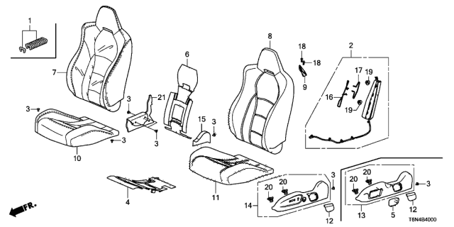 2020 Acura NSX Seat Diagram 1