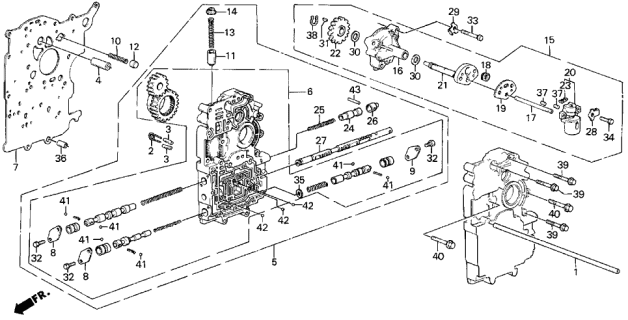 1986 Acura Legend Body Sub-Assembly, Main Valve Diagram for 27105-PG4-614