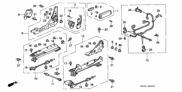 2002 Acura RL Front Seat Components Diagram 2