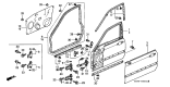Diagram for 2000 Acura RL Door Hinge - 67410-S3Y-003ZZ