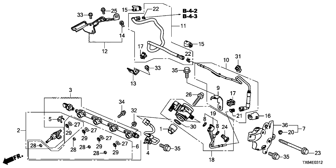 16010-5A2-305 - Genuine Acura Injector Set, Fuel