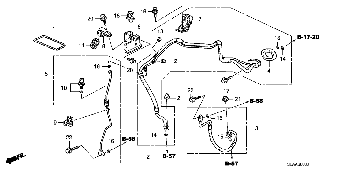 2008 Acura TSX 4 Door TSX KA 5AT A/C Hoses Pipes