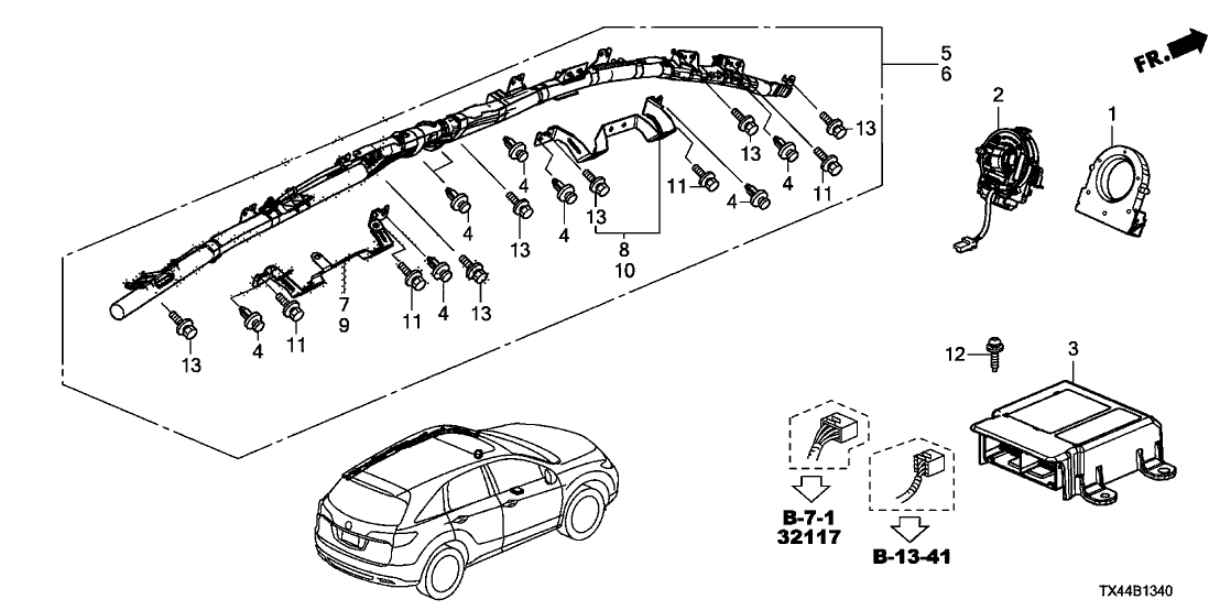 35000-t0a-003 - Genuine Acura Sensor Assy., Steering