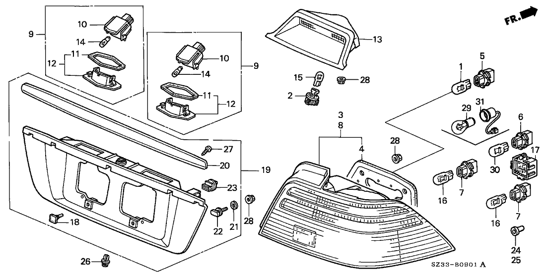 34906-ST5-003 - Genuine Acura Bulb (12V 21W/5W) (Stanley)