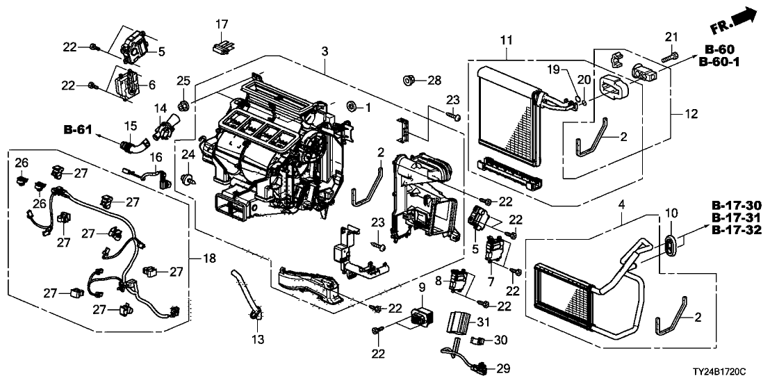 79160-TY2-A01 - Genuine Acura Motor Assy., L. Air Mix