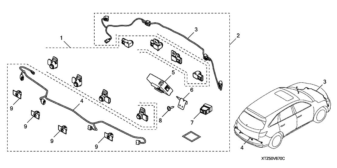 Parking sensors перевод. 2015 Acura MDX парковочные сенсоры. Схема замка капота Акура МДХ 2. Акура МДХ разъем задние парктроники. Схема переднего бампера Акура МДХ 2008.