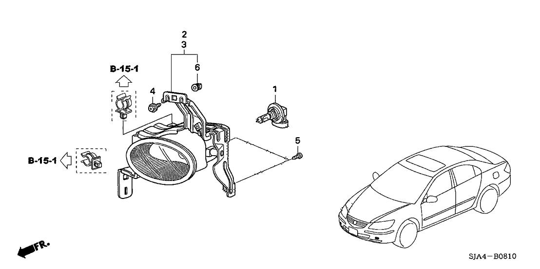 33901-SJA-A01 - Genuine Acura Foglight Unit, R.