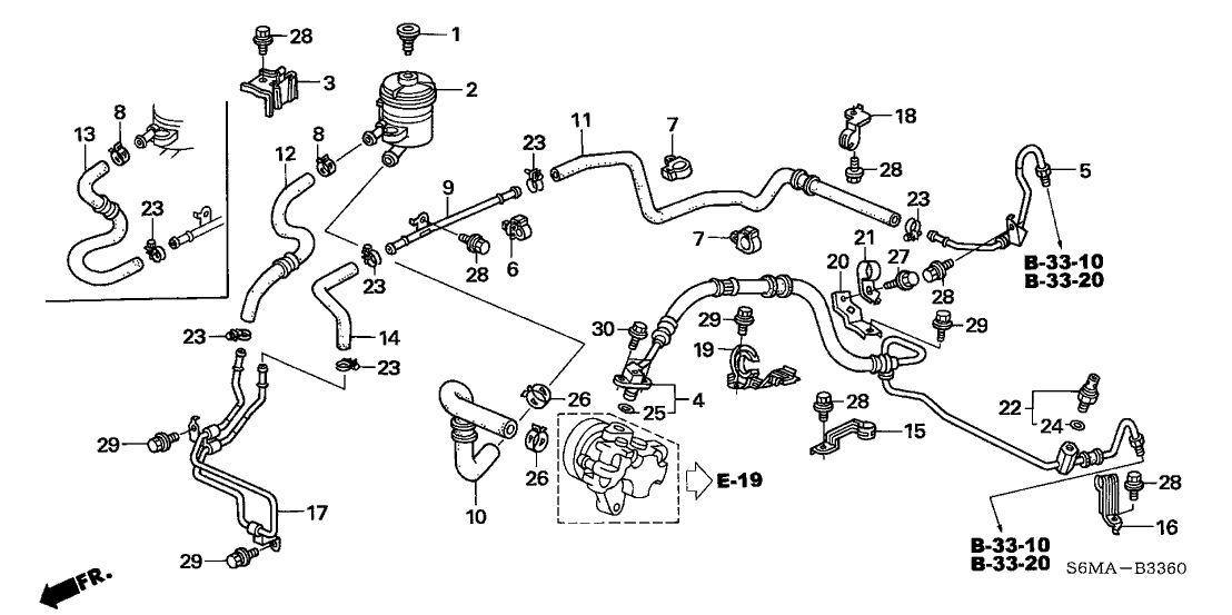 53711-S6M-000 - Genuine Acura Bracket, Power Steering Oil Tank