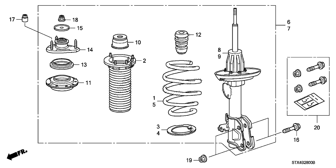 51403-STX-A02 - Genuine Acura Rubber, R. FR. Spring (Lower)