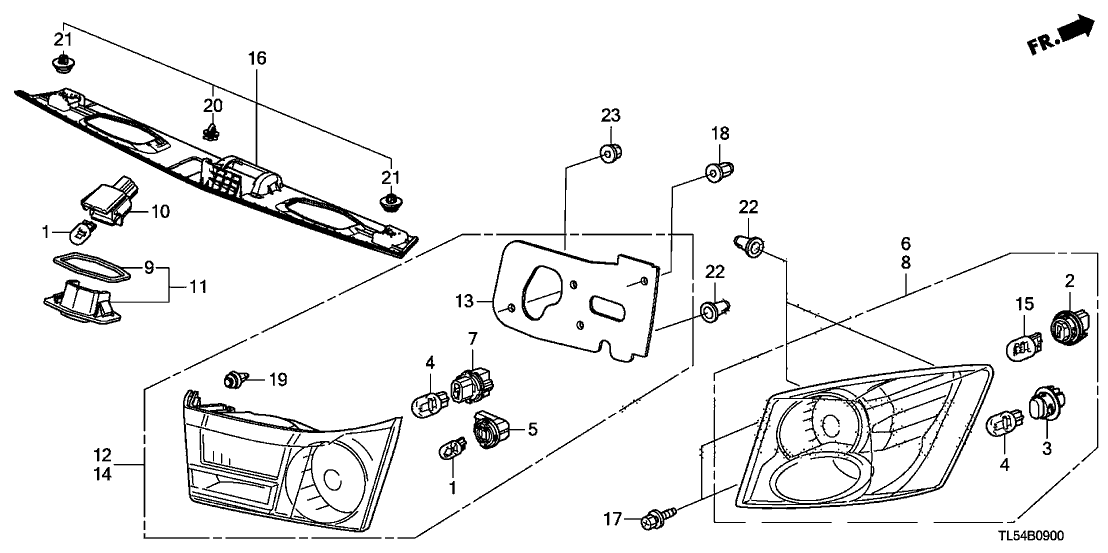 33550-TL7-A01 - Genuine Acura Taillight Assy., L.