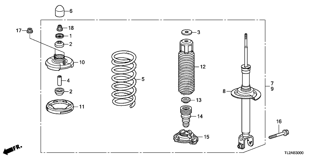 52611-TL2-A01 - Genuine Acura Shock Absorber Unit, RR.