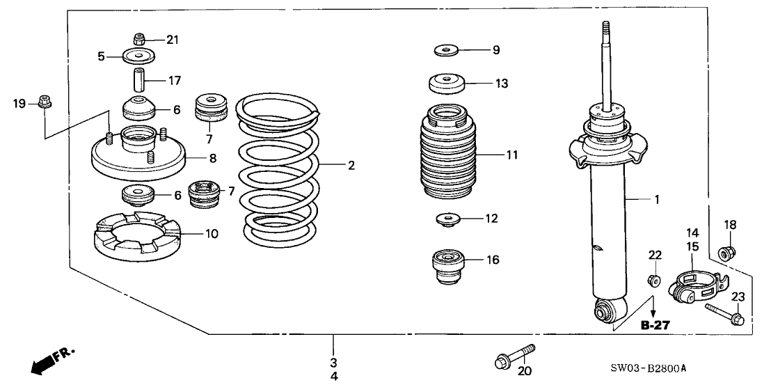 06511-SL0-J02 - Genuine Acura Shock Absorber Kit, FR.