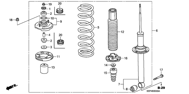 52611 Sep A04 Genuine Acura Shock Absorber Unit Rr