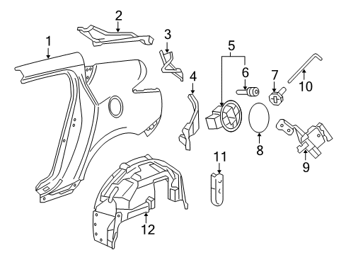 Cover Right, Rear Fender Diagram for 74551-SZN-A00