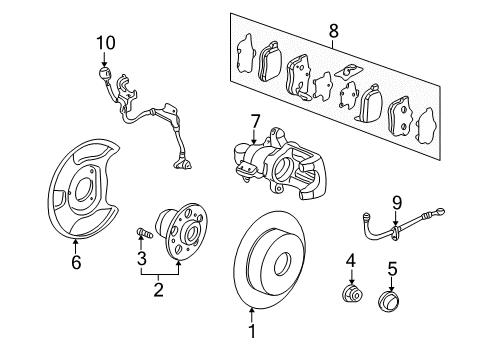 Left Rear Caliper Sub-Assembly (Reman) Diagram for 43019-S6M-A01RM
