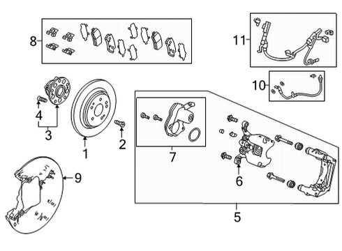 Acura 01466-TYA-A03 HOSE SET, RR. BRAKE