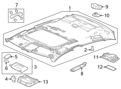 Acura 83246-T20-A01 Clip, Grab Rail