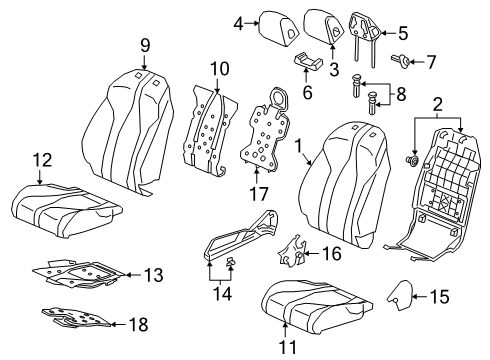 2024 Acura RDX Passenger Seat Components Diagram 1