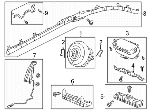 2021 Acura TLX SRS Unit Diagram for 77960-TGZ-A02