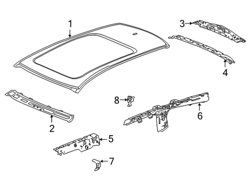 2024 Acura MDX Roof & Components Diagram