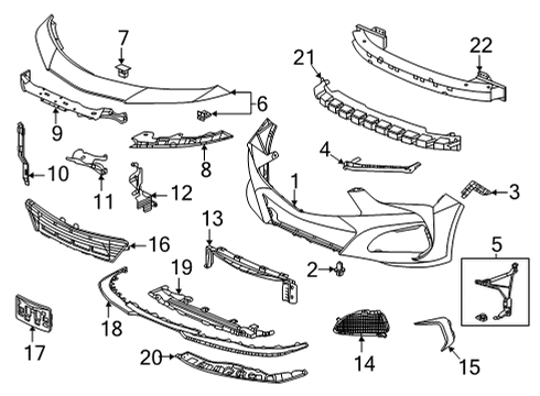 2021 Acura TLX Front Bumper Splitter Diagram for 71175-TGZ-A00