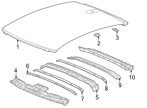 2024 Acura Integra Rail, Rear Roof Diagram for 62130-3S5-305ZZ