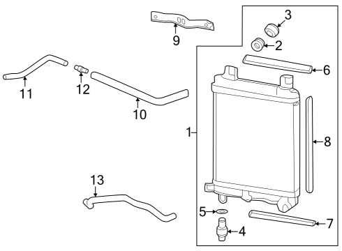 2022 Acura MDX Hose, Left (Upper) Diagram for 19581-61B-A00