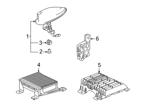 2022 Acura RDX Antenna Nh885M Diagram for 39150-TJB-A01ZP