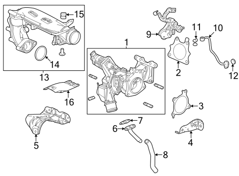 2023 Acura Integra Turbocharger Assembly Diagram for 18900-64A-A01