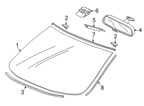 2022 Acura ILX Glass, Reveal Moldings Diagram