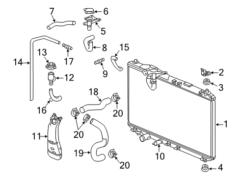 2022 Acura ILX Radiator & Components Diagram