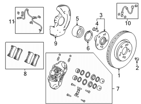 2021 Acura TLX Splash Guard, Left Front Diagram for 45256-TGZ-A01