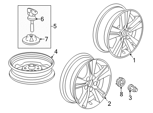 2022 Acura ILX Wheels, Covers & Trim Diagram