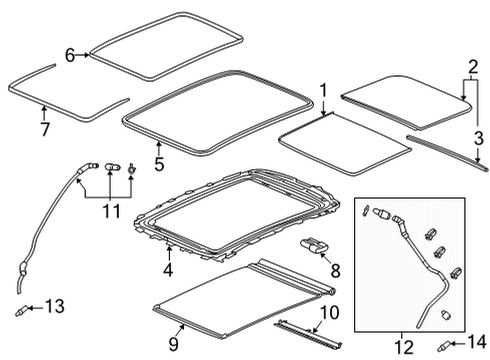 2022 Acura MDX Roller Nh1210L Diagram for 70600-TYA-A11ZA