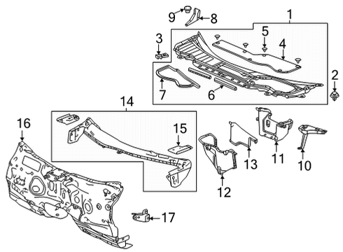 2023 Acura TLX Cowl Diagram