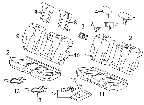 2024 Acura RDX Rear Seat Components Diagram 1