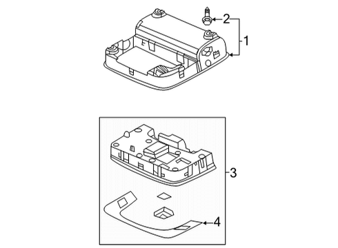 2023 Acura MDX Overhead Console Diagram