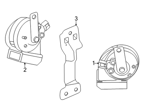 2021 Acura TLX Horn Assembly (Low) Diagram for 38100-TGV-Y02