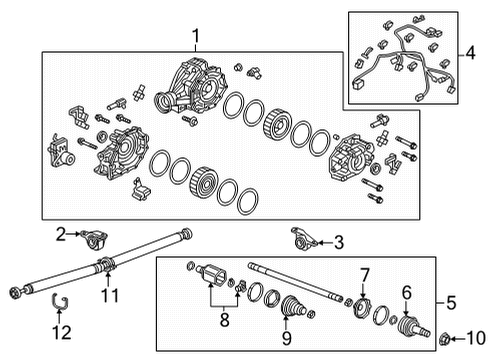 2021 Acura TLX Carrier Assembly , Rear Diagram for 41200-6GY-000