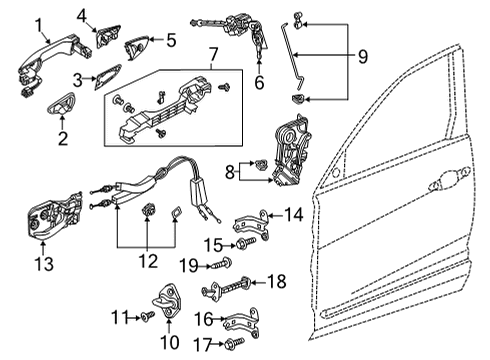 2023 Acura TLX Rear Door Diagram 1