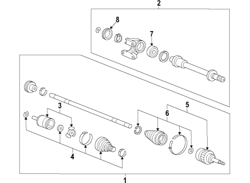 2023 Acura RDX Axle Shafts & Joints, Drive Axles Diagram